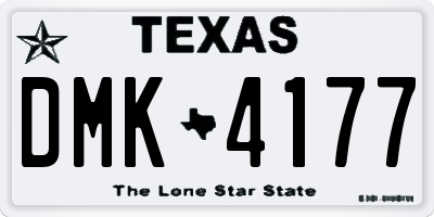 TX license plate DMK4177