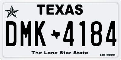 TX license plate DMK4184