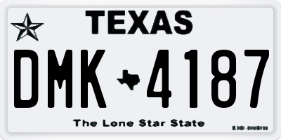 TX license plate DMK4187