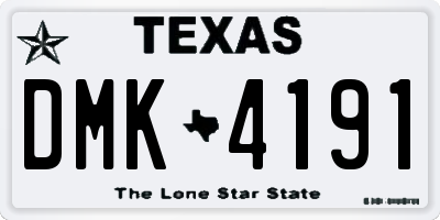 TX license plate DMK4191