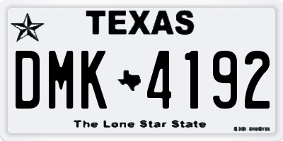 TX license plate DMK4192