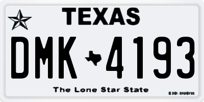 TX license plate DMK4193