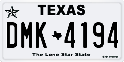 TX license plate DMK4194