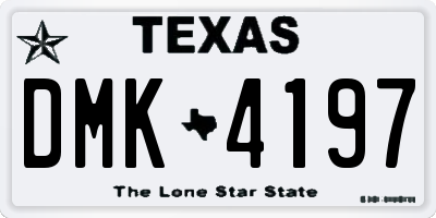 TX license plate DMK4197
