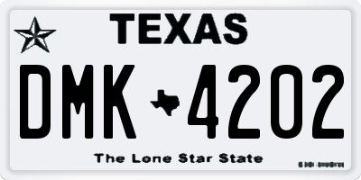 TX license plate DMK4202