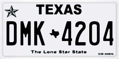 TX license plate DMK4204
