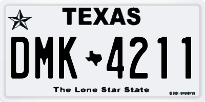 TX license plate DMK4211