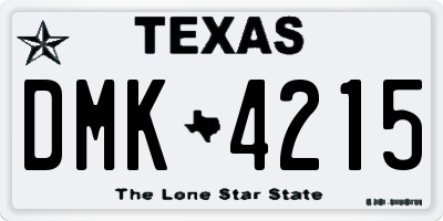 TX license plate DMK4215