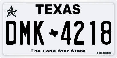 TX license plate DMK4218