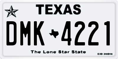 TX license plate DMK4221