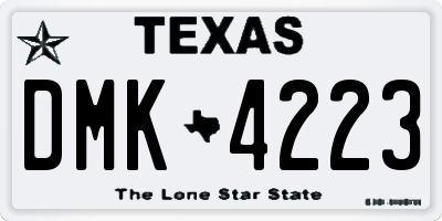 TX license plate DMK4223