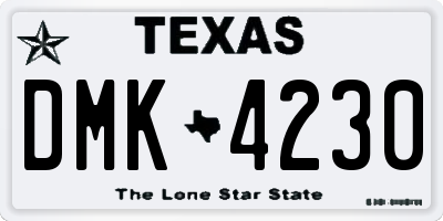 TX license plate DMK4230
