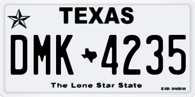 TX license plate DMK4235