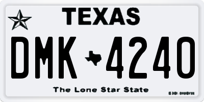 TX license plate DMK4240