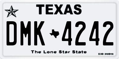 TX license plate DMK4242