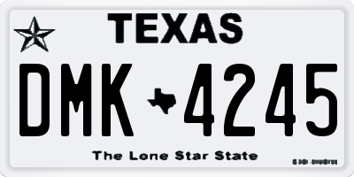 TX license plate DMK4245