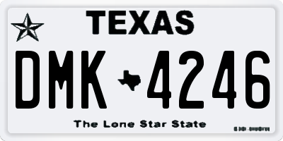 TX license plate DMK4246