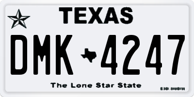 TX license plate DMK4247