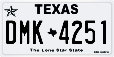 TX license plate DMK4251