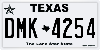 TX license plate DMK4254
