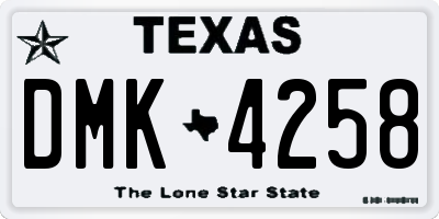 TX license plate DMK4258