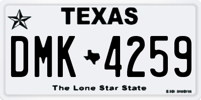 TX license plate DMK4259