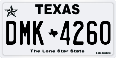 TX license plate DMK4260