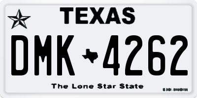 TX license plate DMK4262