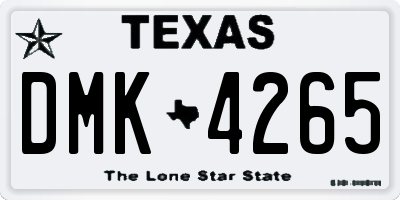 TX license plate DMK4265