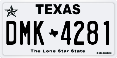 TX license plate DMK4281