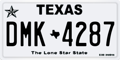 TX license plate DMK4287