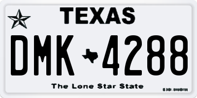 TX license plate DMK4288
