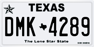TX license plate DMK4289