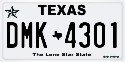 TX license plate DMK4301