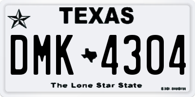 TX license plate DMK4304