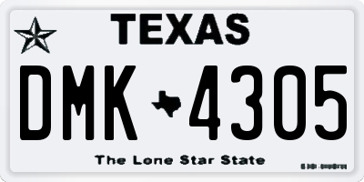 TX license plate DMK4305