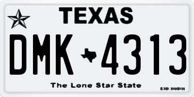 TX license plate DMK4313
