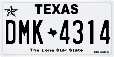 TX license plate DMK4314