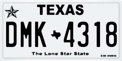 TX license plate DMK4318