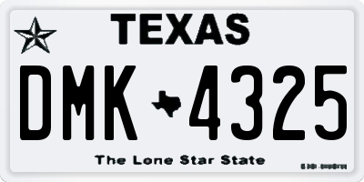 TX license plate DMK4325
