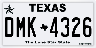 TX license plate DMK4326