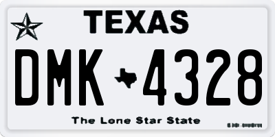 TX license plate DMK4328