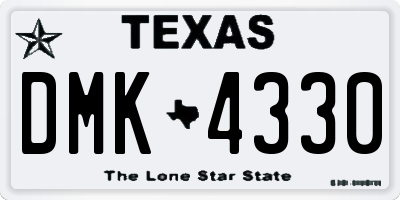 TX license plate DMK4330