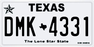 TX license plate DMK4331