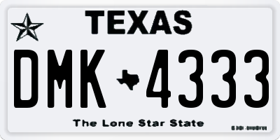 TX license plate DMK4333