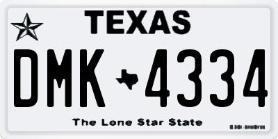 TX license plate DMK4334