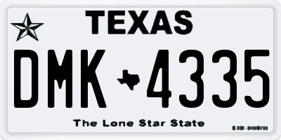 TX license plate DMK4335