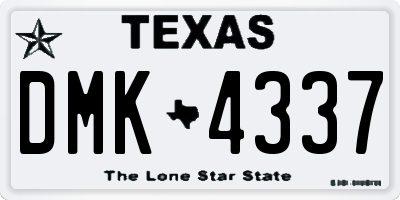 TX license plate DMK4337