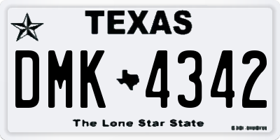TX license plate DMK4342