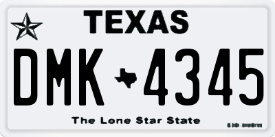 TX license plate DMK4345
